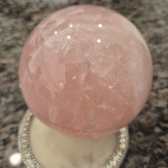 Rose Quartz Pink Crystal Ball Sphere Orb #3 - Picture 6 of 8